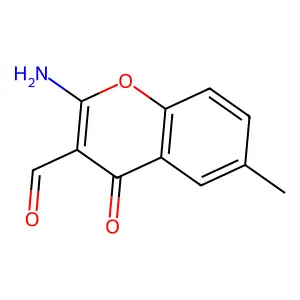 2-amino-6-methyl-4-oxo-4H-chromene-3-carbaldehyde structure