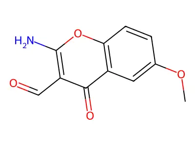 2-amino-6-methoxy-4-oxo-4H-chromene-3-carbaldehyde structure