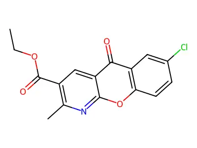 ethyl 7-chloro-2-methyl-5-oxo-5H-chromeno[2,3-b]pyridine-3-carboxylate structure