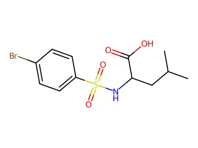 2-{[(4-Bromophenyl)sulfonyl]amino}-4-methylpentanoic acid structure