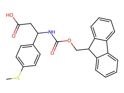 3-({[(9H-fluoren-9-yl)methoxy]carbonyl}amino)-3-[4-(methylsulfanyl)phenyl]propanoic acid structure