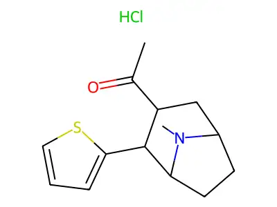 (exo,exo)-1-(8-Methyl-2-(2-thienyl)-8-azabicyclo(3.2.1)octan-3-yl)ethanone hydrochloride structure