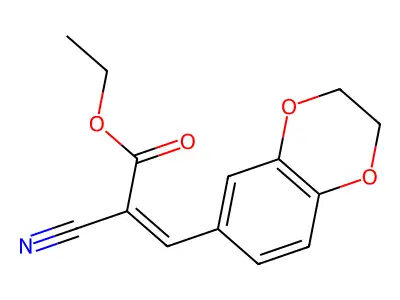 Ethyl 2-cyano-3-(2,3-dihydro-1,4-benzodioxin-6-yl)prop-2-enoate structure