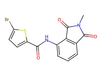 5-bromo-N-(2-methyl-1,3-dioxoisoindolin-4-yl)thiophene-2-carboxamide structure