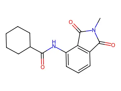 N-(2-methyl-1,3-dioxoisoindolin-4-yl)cyclohexanecarboxamide structure