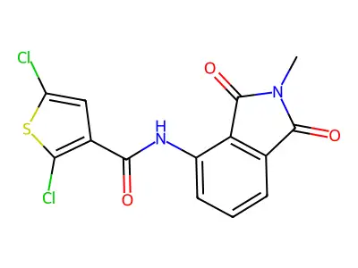 2,5-dichloro-N-(2-methyl-1,3-dioxoisoindolin-4-yl)thiophene-3-carboxamide structure