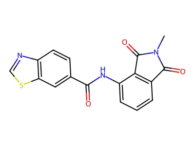 N-(2-methyl-1,3-dioxoisoindolin-4-yl)benzo[d]thiazole-6-carboxamide structure
