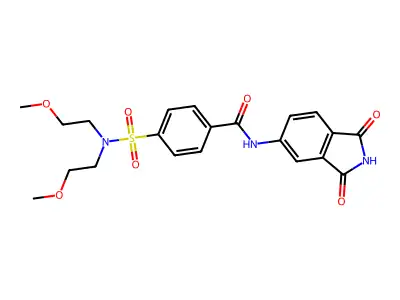 4-[bis(2-methoxyethyl)sulfamoyl]-N-(1,3-dioxoisoindol-5-yl)benzamide structure