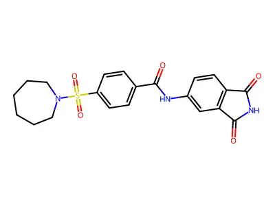 4-(azepan-1-ylsulfonyl)-N-(1,3-dioxoisoindol-5-yl)benzamide structure