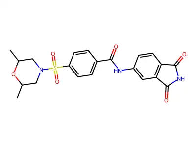 4-(2,6-dimethylmorpholin-4-yl)sulfonyl-N-(1,3-dioxoisoindol-5-yl)benzamide structure