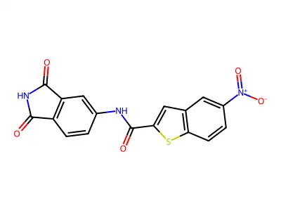 N-(1,3-dioxoisoindolin-5-yl)-5-nitrobenzo[b]thiophene-2-carboxamide structure
