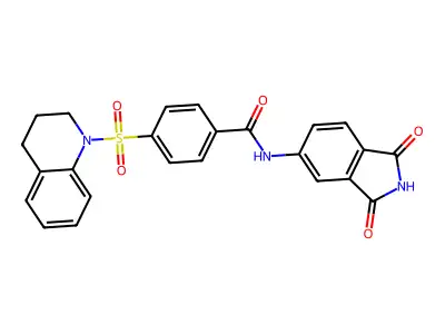 4-(3,4-dihydro-2H-quinolin-1-ylsulfonyl)-N-(1,3-dioxoisoindol-5-yl)benzamide structure