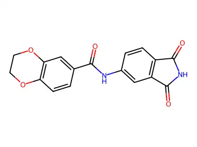 N-(1,3-dioxoisoindol-5-yl)-2,3-dihydro-1,4-benzodioxine-6-carboxamide structure