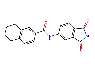N-(1,3-dioxoisoindolin-5-yl)-5,6,7,8-tetrahydronaphthalene-2-carboxamide structure