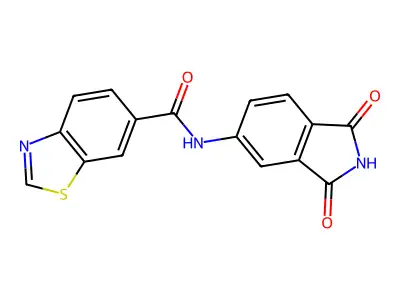N-(1,3-dioxo-5-isoindolyl)-1,3-benzothiazole-6-carboxamide structure