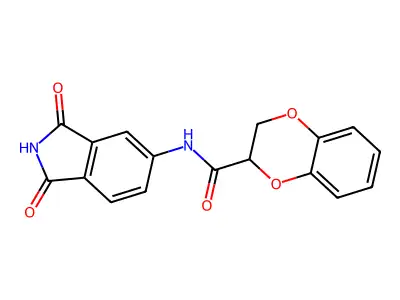 N-(1,3-dioxoisoindol-5-yl)-2,3-dihydro-1,4-benzodioxine-3-carboxamide structure