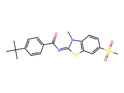 4-tert-butyl-N-(3-methyl-6-methylsulfonyl-1,3-benzothiazol-2-ylidene)benzamide structure