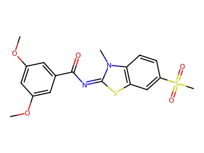 (Z)-3,5-dimethoxy-N-(3-methyl-6-(methylsulfonyl)benzo[d]thiazol-2(3H)-ylidene)benzamide structure