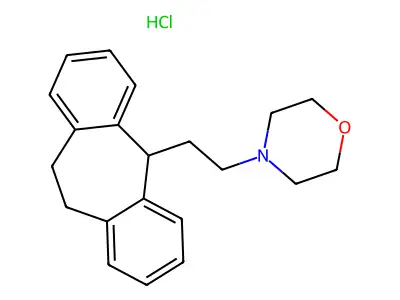 Morpholine, 4-(2-(10,11-dihydro-5H-dibenzo(a,d)cyclohepten-5-yl)ethyl)-, monohydrochloride structure