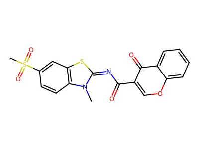 (Z)-N-(3-methyl-6-(methylsulfonyl)benzo[d]thiazol-2(3H)-ylidene)-4-oxo-4H-chromene-3-carboxamide structure