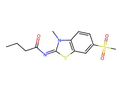 (Z)-N-(3-methyl-6-(methylsulfonyl)benzo[d]thiazol-2(3H)-ylidene)butyramide structure