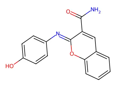 2-[(4-hydroxyphenyl)imino]-2H-chromene-3-carboxamide structure