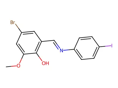 Phenol, 4-bromo-2-[[(4-iodophenyl)imino]methyl]-6-methoxy- structure