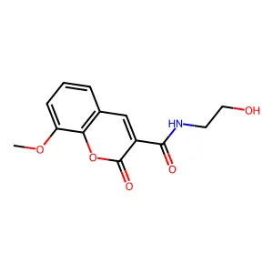 N-(2-hydroxyethyl)-8-methoxy-2-oxo-2H-chromene-3-carboxamide structure