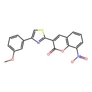3-(4-(3-methoxyphenyl)thiazol-2-yl)-8-nitro-2H-chromen-2-one structure