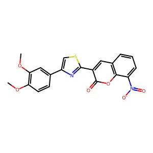 3-(4-(3,4-dimethoxyphenyl)thiazol-2-yl)-8-nitro-2H-chromen-2-one structure
