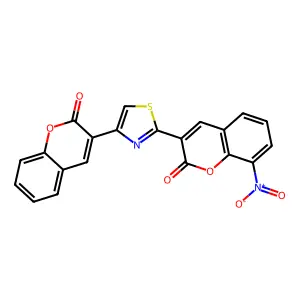 8-nitro-3-(4-(2-oxo-2H-chromen-3-yl)thiazol-2-yl)-2H-chromen-2-one structure