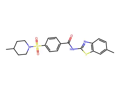 N-(6-methyl-1,3-benzothiazol-2-yl)-4-[(4-methylpiperidin-1-yl)sulfonyl]benzamide structure