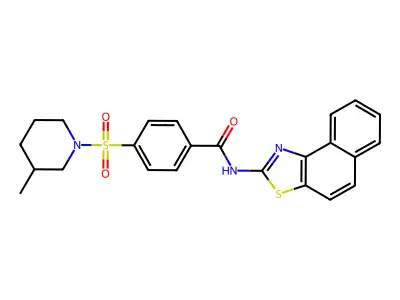 N-benzo[e][1,3]benzothiazol-2-yl-4-(3-methylpiperidin-1-yl)sulfonylbenzamide structure
