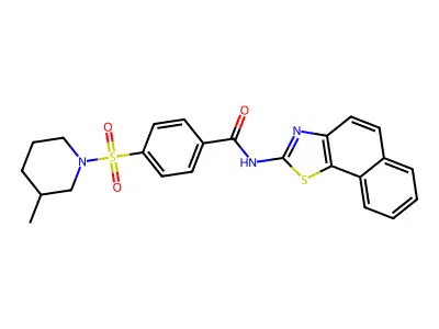 N-benzo[g][1,3]benzothiazol-2-yl-4-(3-methylpiperidin-1-yl)sulfonylbenzamide structure