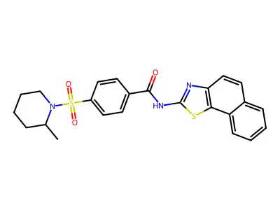 4-((2-methylpiperidin-1-yl)sulfonyl)-N-(naphtho[2,1-d]thiazol-2-yl)benzamide structure