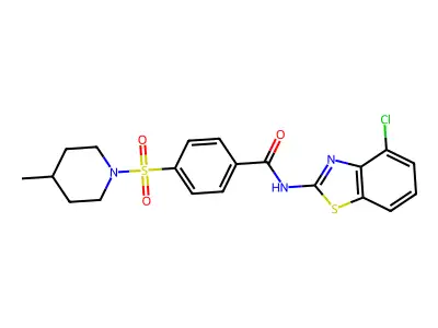 N-(4-chlorobenzo[d]thiazol-2-yl)-4-((4-methylpiperidin-1-yl)sulfonyl)benzamide structure