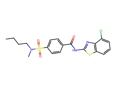 4-[butyl(methyl)sulfamoyl]-N-(4-chloro-1,3-benzothiazol-2-yl)benzamide structure