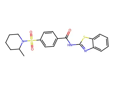 N-(benzo[d]thiazol-2-yl)-4-((2-methylpiperidin-1-yl)sulfonyl)benzamide structure