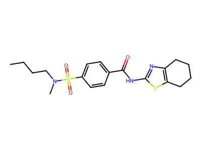 4-[butyl(methyl)sulfamoyl]-N-(4,5,6,7-tetrahydro-1,3-benzothiazol-2-yl)benzamide structure