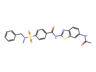 N-(6-acetamidobenzo[d]thiazol-2-yl)-4-(N-benzyl-N-methylsulfamoyl)benzamide structure
