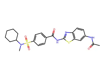 N-(6-acetamidobenzo[d]thiazol-2-yl)-4-(N-cyclohexyl-N-methylsulfamoyl)benzamide structure
