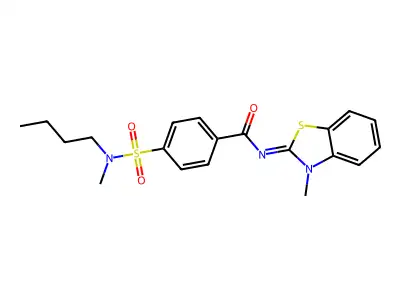 4-[butyl(methyl)sulfamoyl]-N-(3-methyl-1,3-benzothiazol-2-ylidene)benzamide structure