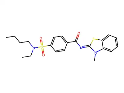 (E)-4-(N-butyl-N-ethylsulfamoyl)-N-(3-methylbenzo[d]thiazol-2(3H)-ylidene)benzamide structure
