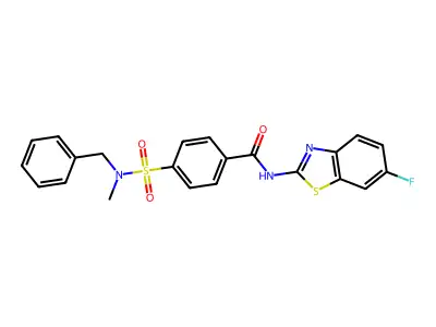 4-[benzyl(methyl)sulfamoyl]-N-(6-fluoro-1,3-benzothiazol-2-yl)benzamide structure