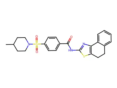 4-[(4-methylpiperidin-1-yl)sulfonyl]-N-{4H,5H-naphtho[1,2-d][1,3]thiazol-2-yl}benzamide structure