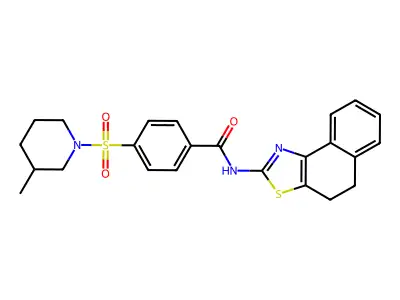 4-[(3-methylpiperidin-1-yl)sulfonyl]-N-{4H,5H-naphtho[1,2-d][1,3]thiazol-2-yl}benzamide structure