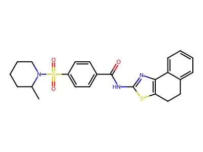 4-[(2-methylpiperidin-1-yl)sulfonyl]-N-{4H,5H-naphtho[1,2-d][1,3]thiazol-2-yl}benzamide structure
