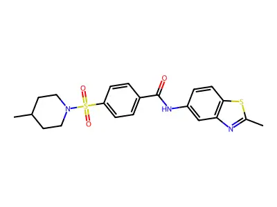 N-(2-methylbenzo[d]thiazol-5-yl)-4-((4-methylpiperidin-1-yl)sulfonyl)benzamide structure