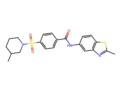 N-(2-methyl-1,3-benzothiazol-5-yl)-4-[(3-methylpiperidin-1-yl)sulfonyl]benzamide structure