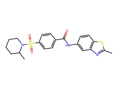 N-(2-methyl-1,3-benzothiazol-5-yl)-4-[(2-methylpiperidin-1-yl)sulfonyl]benzamide structure